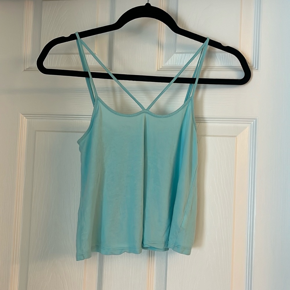 Light blue flowy crop top